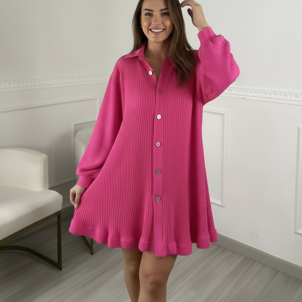 Oversized Pleated Dress