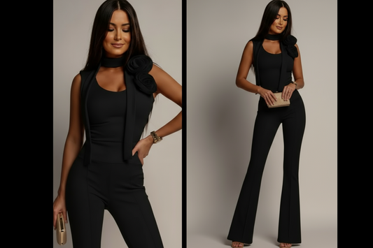 Floral-3D Top & Pants Set