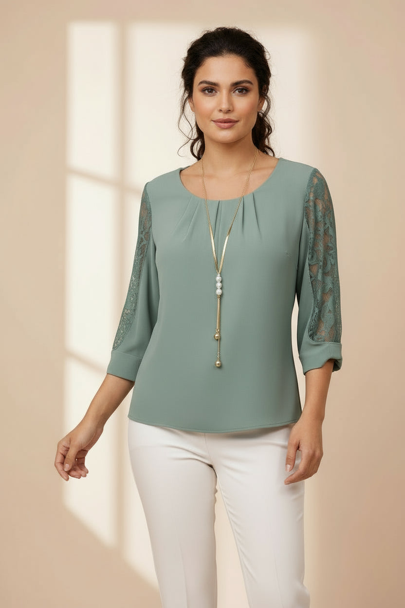 Blouse With Necklace.
