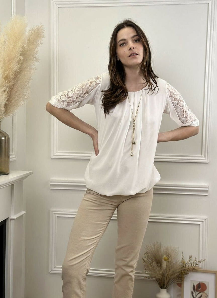 Blouse With Necklace.