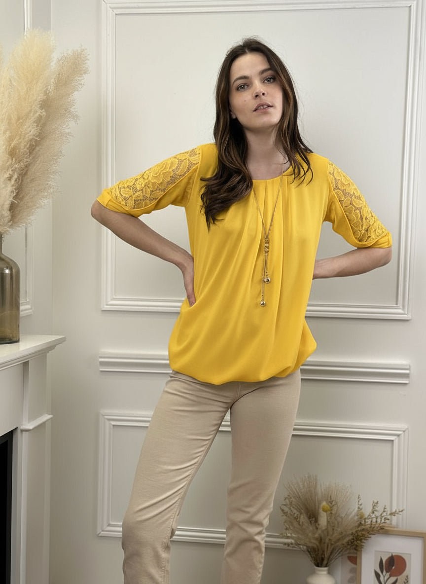 Blouse With Necklace.