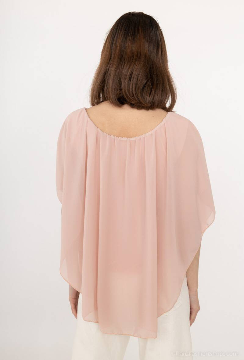 Chiffon Blouse With Necklace.