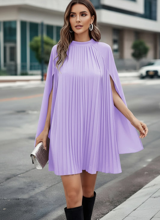 Cape style chiffon dress