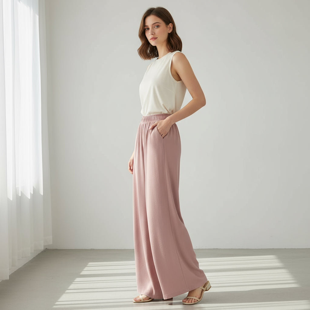Italian Plain Palazzo Trousers
