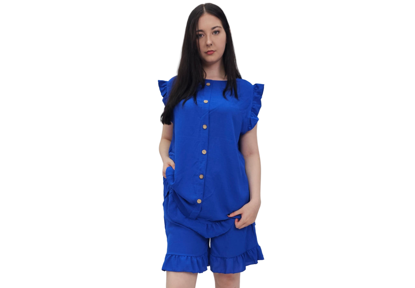Ruffled-Trimmed Co-Ord Set