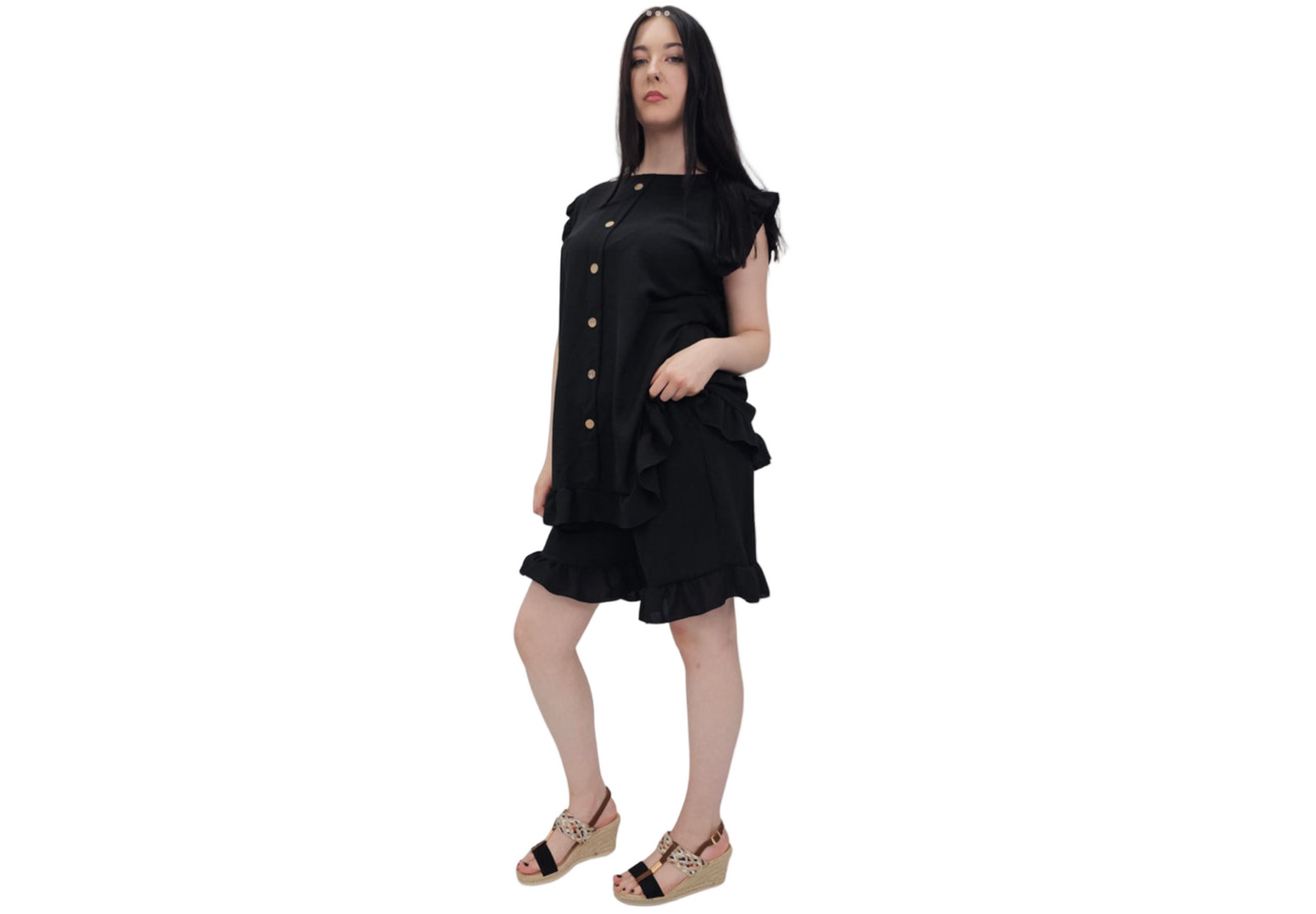 Ruffled-Trimmed Co-Ord Set